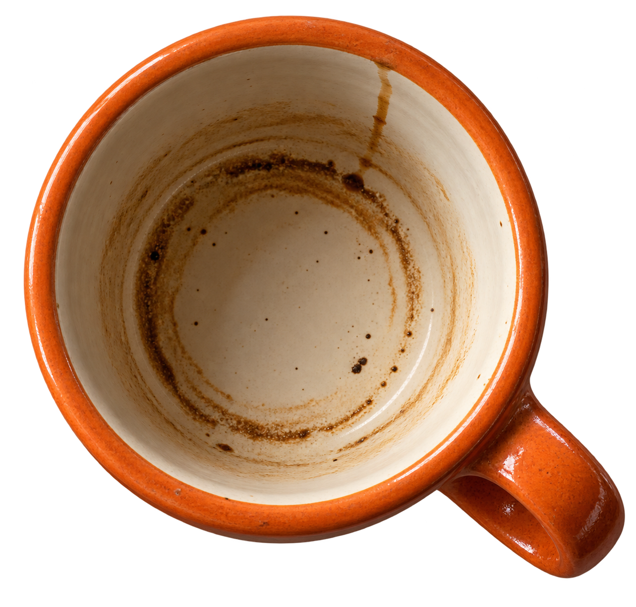 Orange ceramic coffee cup